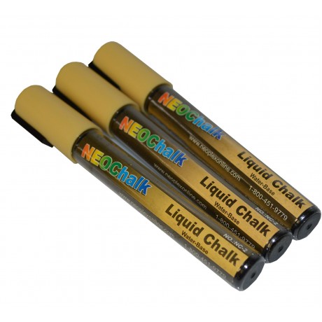 1/4" Chisel Tip Earth Tone Liquid Chalk Marker - Pale Yellow 3 Pack